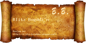 Blitz Bogdán névjegykártya